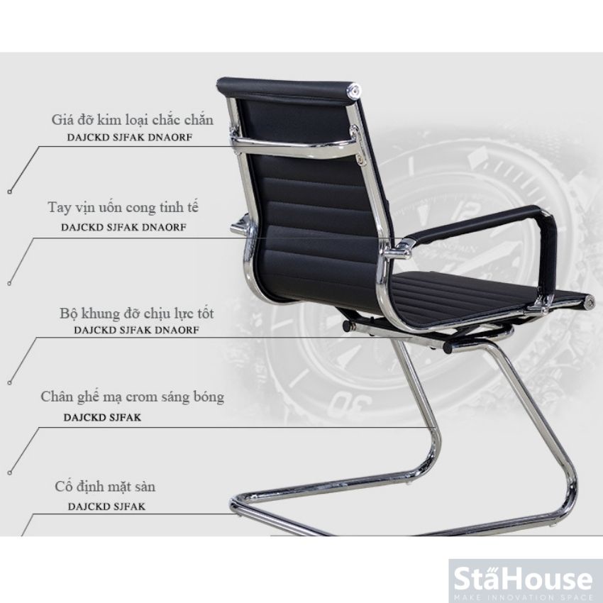 Ghế văn phòng da chân quỳ, ghế làm việc da lưng cao cấp GVP207-208