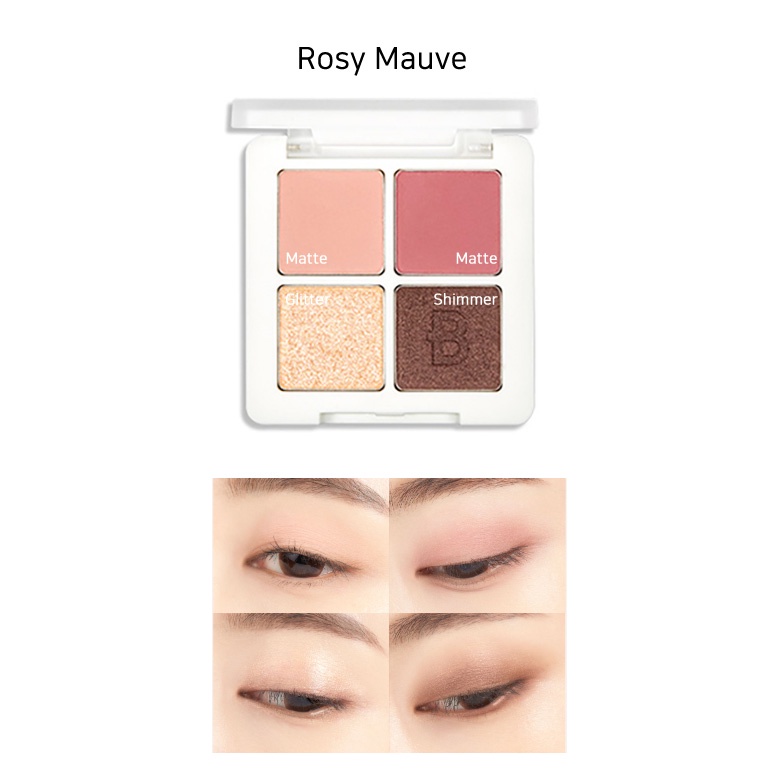 BẢNG PHẤN MẮT 4 Ô MÀU LẤP LÁNH SIÊU XINH BERRISOM REAL ME EYE PALETTE CHÍNH HÃNG - 9953