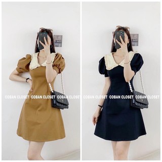 Bán sỉ váy phối cổ bèo tay bồng