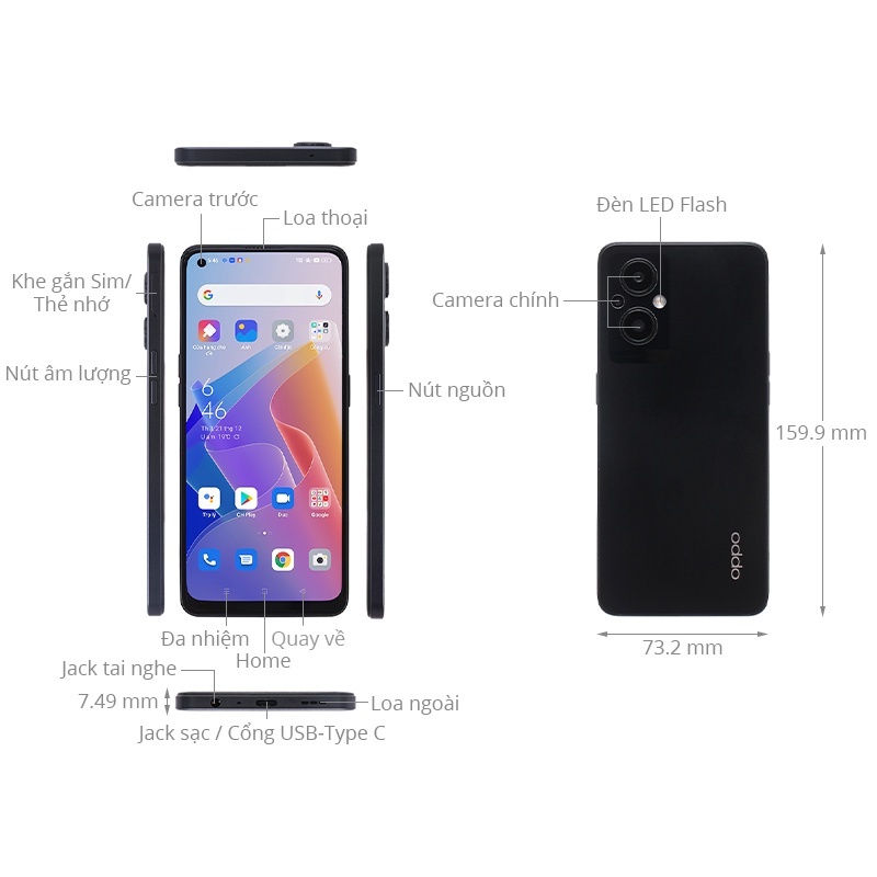 Điện thoại OPPO Reno7z 5G chính hãng bảo hành toàn quốc