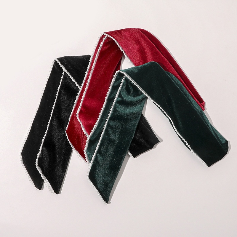 Băng Đô Tai Thỏ Đan Chéo Chất Liệu Nhung Cho Nữ