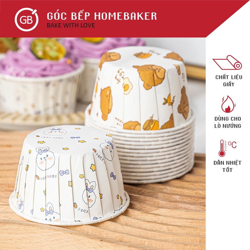 Ly Nướng Bánh Xếp Viền 25 cái - Đế Nướng Giấy - Ly Nướng Cupcake GBDB003