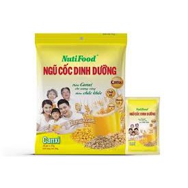 Bột ngũ cốc dinh dưỡng nguyên cám giàu Canxi Nutifood bịch 500g (20 gói