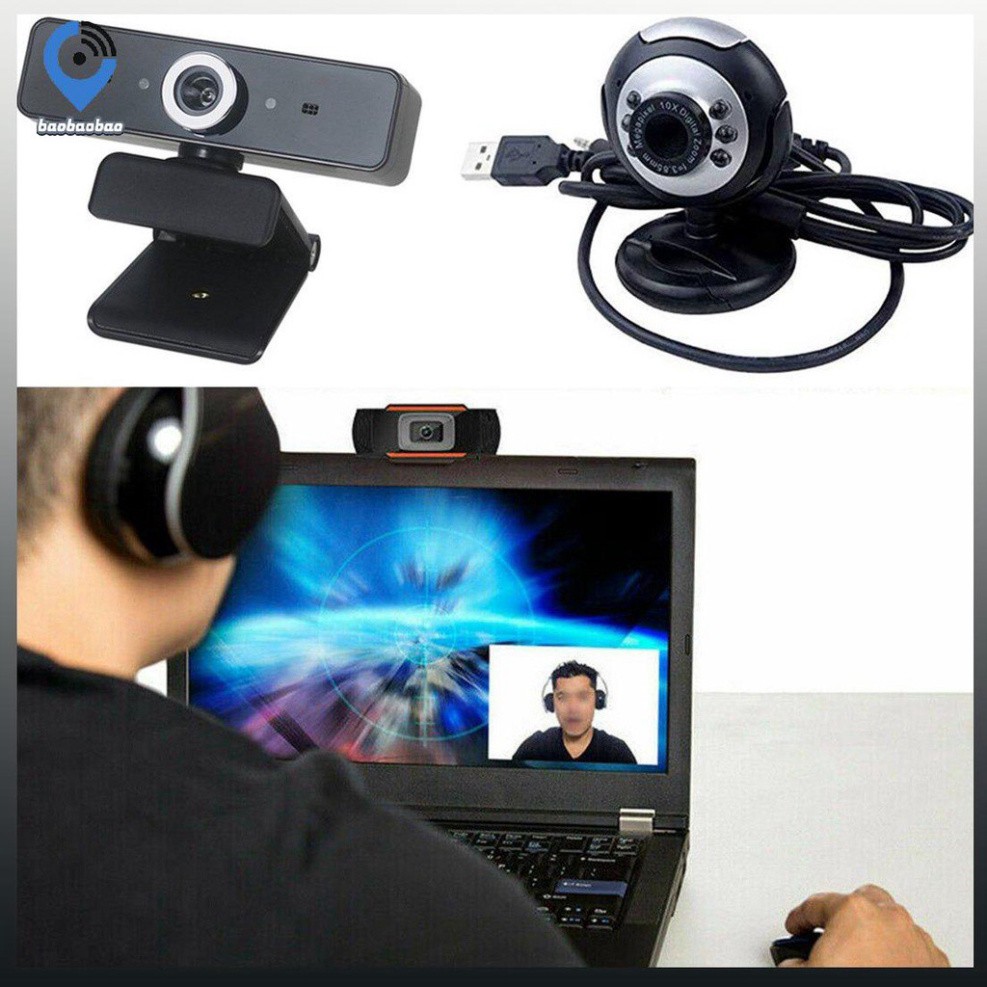 🍀(Bảo hành 06 tháng) Webcam Kẹp mini có mic 6 led dùng cho máy tính có tích hợp mic và đèn Led trợ sáng-Webcam để bàn | BigBuy360 - bigbuy360.vn