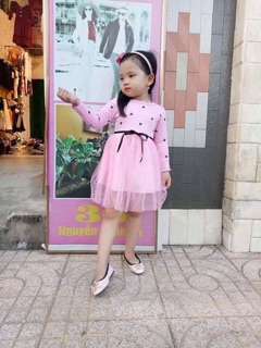 Combo 2 đầm trái tim dài tay cho bé.