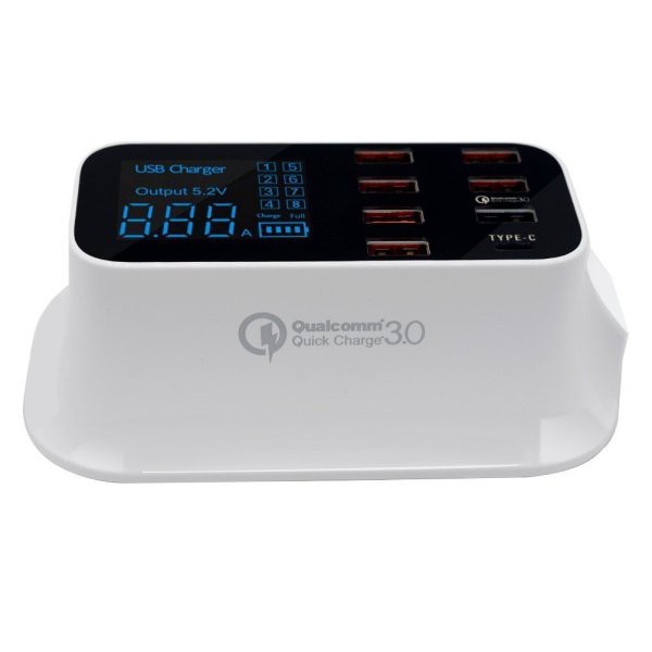 Trạm Sạc Nhanh Để Bàn Với 8 Cổng Usb