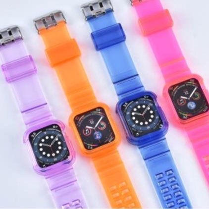 Dây Đeo Thể Thao Bằng TPU Trong Suốt Cho Đồng Hồ Thông Minh Apple Watch iWatch 6 / SE / 5 / 4 / 3 / 2 / 1