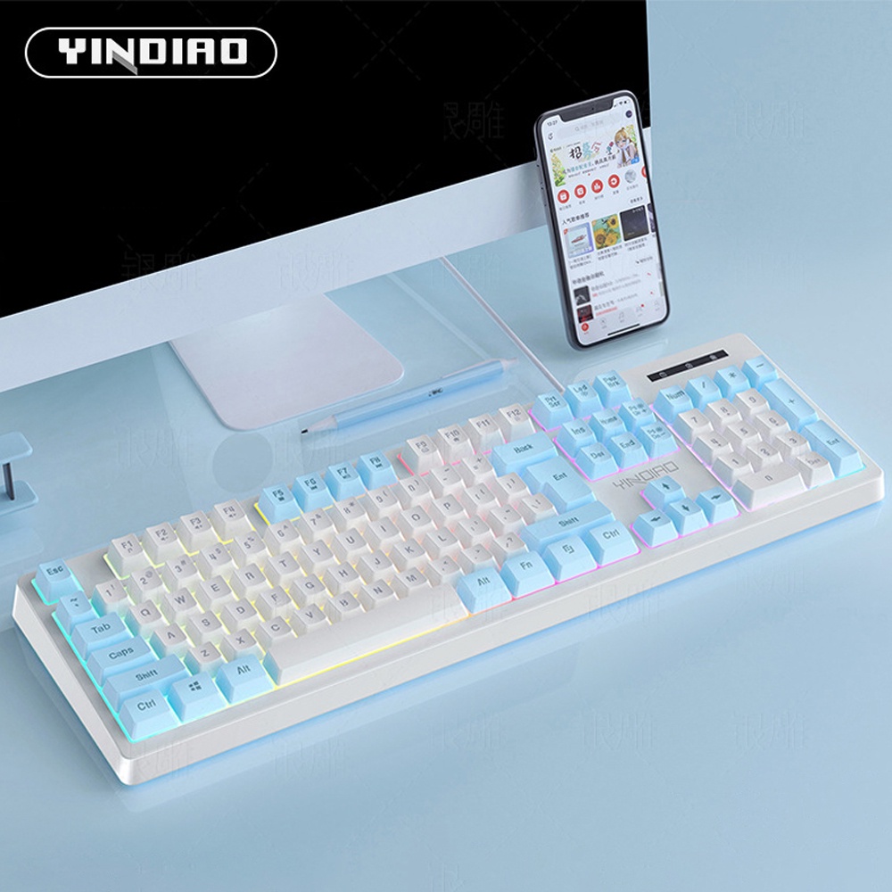 Bàn Phím Máy Tính Gaming Giả Cơ Chính Hãng YINDIAO K200 Led Nhiều Màu