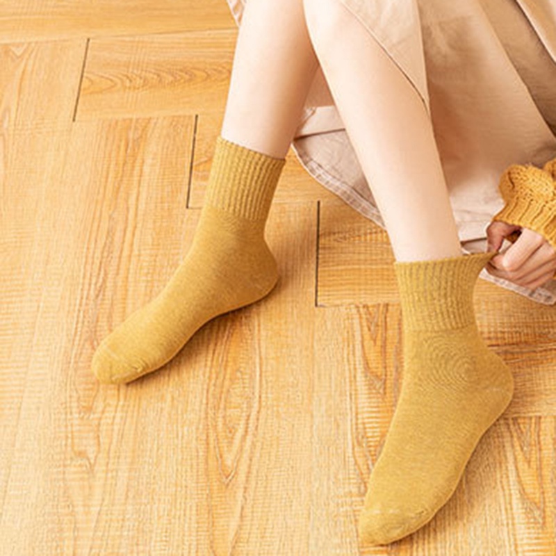 Vớ 100% Cotton Mềm Mại Màu Trơn Chất Lượng Cao Cho Nữ
