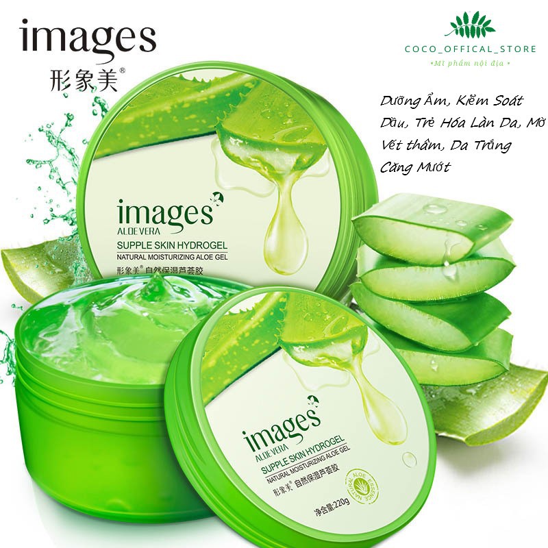Gel Lô Hội Aloe Vera Gel 220g, Dưỡng Ẩm, Kiểm Soát Dầu, Trẻ Hóa Làn Da, Mờ Vết thâm, Da Trắng Căng Mướt
