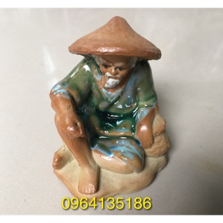Tượng ông vọng câu cá h10cm gốm sứ Bát Tràng