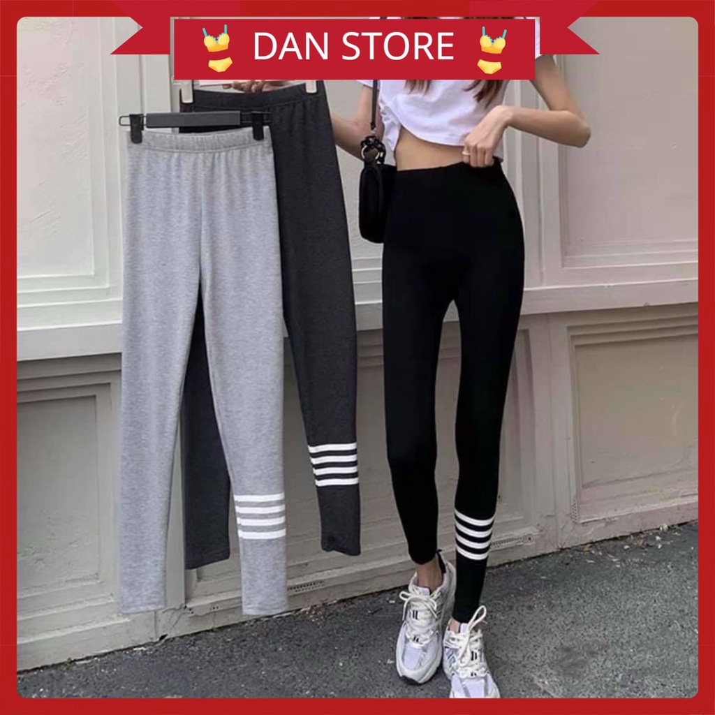 Quần Legging Nữ - Quần legging thiết kế len 3 sọc hot hit 2021 MÃ QA17