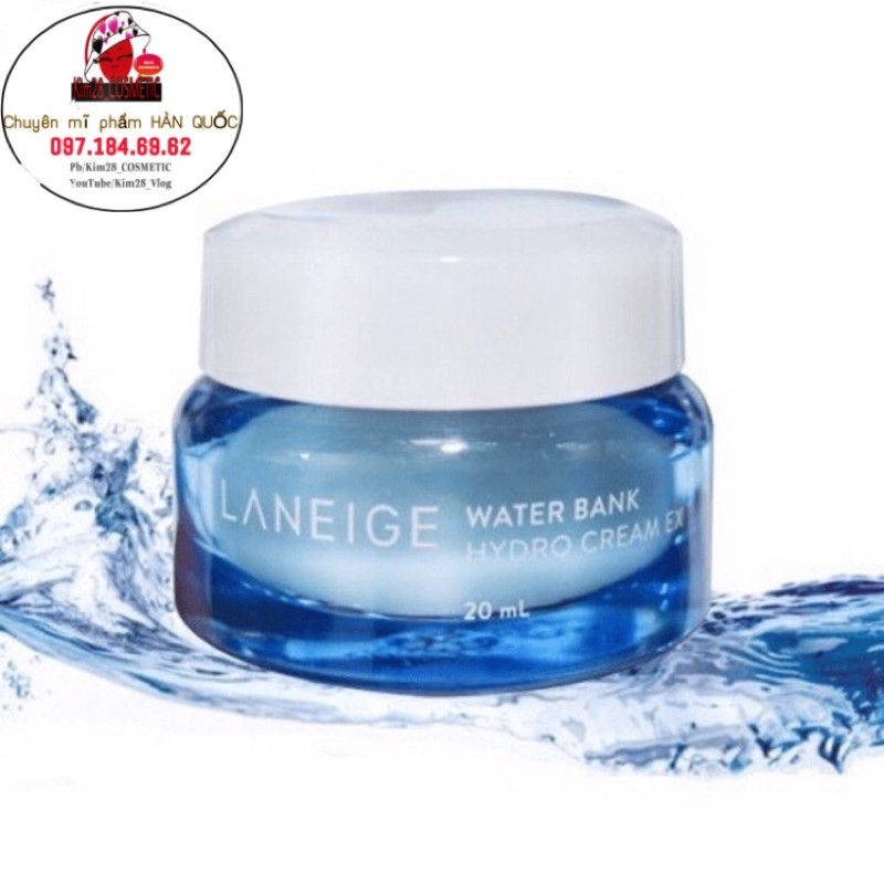 Mẫu mini Kem dưỡng ẩm Laneige Water Bank Hydro Cream EX 20ml