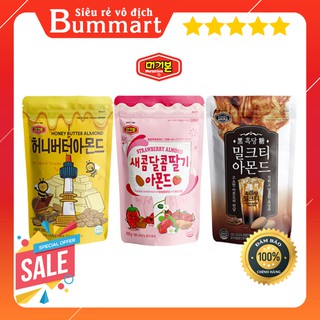 Hạnh Nhân Tẩm Bơ Mật Ong & Trà Sữa Đường Đen & Dâu Tây Murgerbon Hàn Quốc 200g