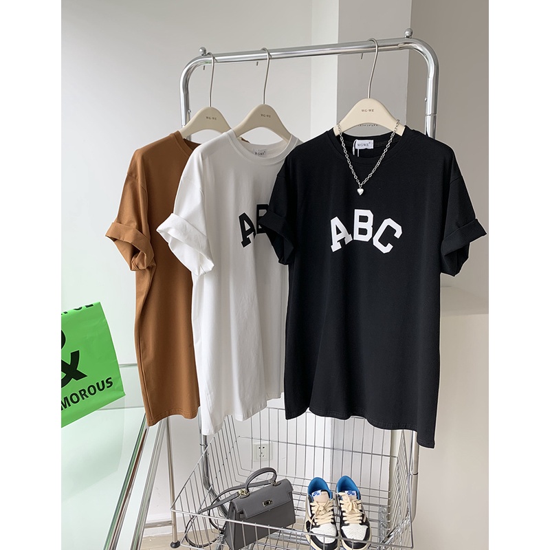 Áo Phông Nữ ABC Unisex 🦋 Áo Thun Nữ Cộc Tay Cổ Tròn Dáng Suông 4 Màu 🦋