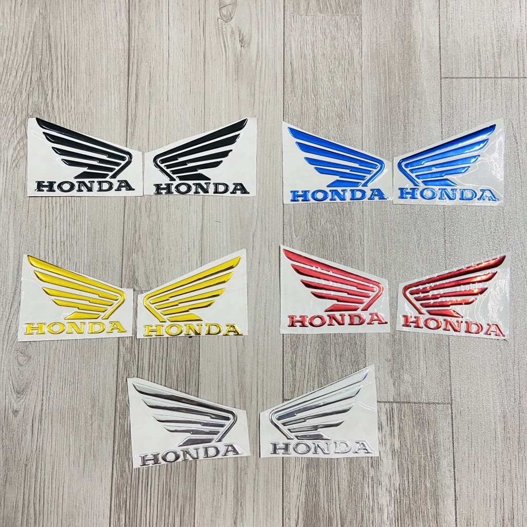 Bộ tem cánh chim Honda chất liệu nhựa mạ chrome siêu nét dán trang trí xe máy