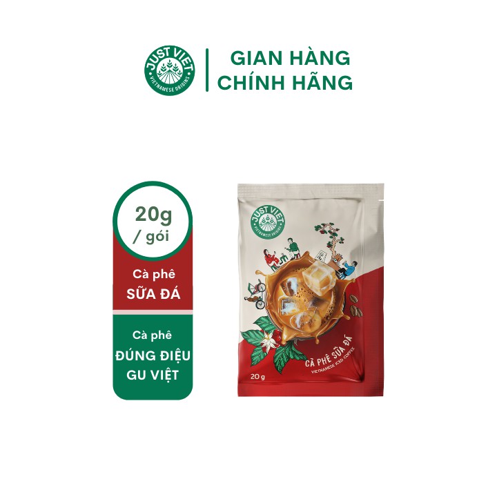 Cà Phê Sữa Đá Just Viet (Stick) - Đúng Điệu Gu Việt - Sánh Đậm Tự Nhiên - 20g