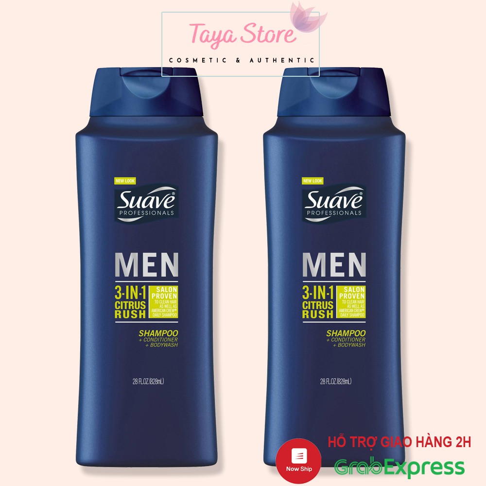 Sữa tắm nam và gội xả Suave Men 3in1 828ml USA