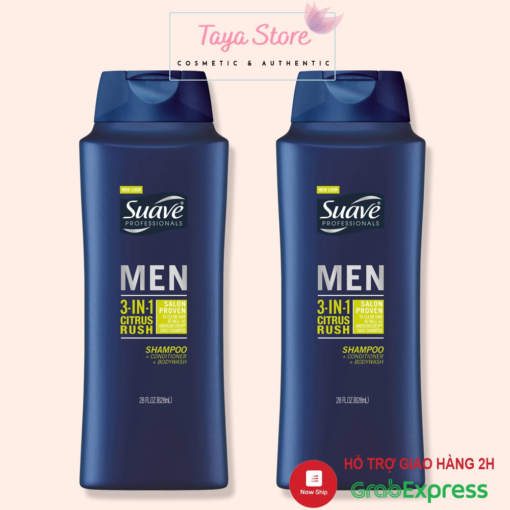 Sữa tắm nam và gội xả Suave Men 3in1 828ml USA