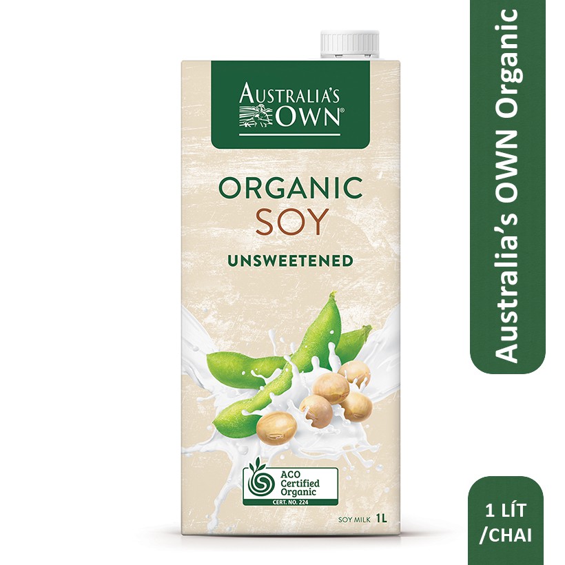 [Mã LT50 giảm 50k đơn 250k] Sữa hạt đậu nành không đường Organic Australia's Own 1L