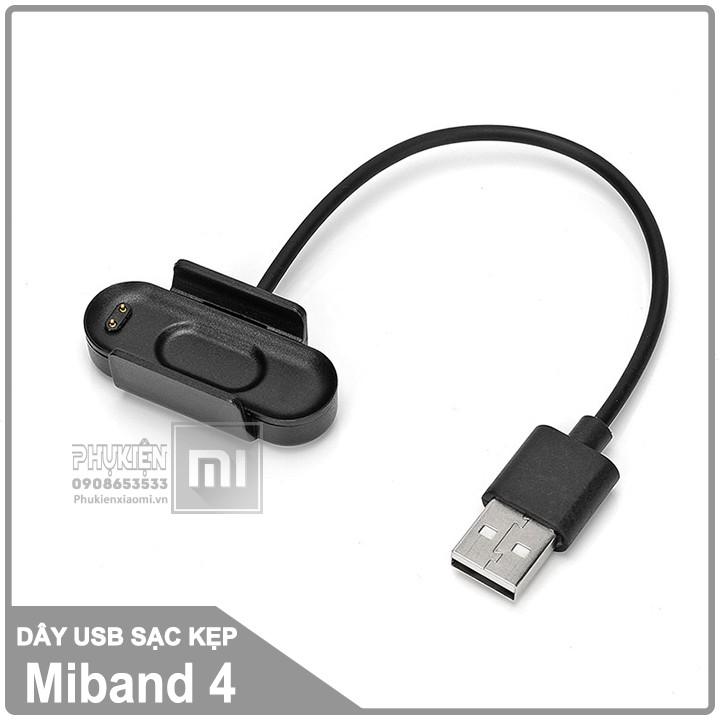 Dây USB sạc kẹp cho Xiaomi Miband 4