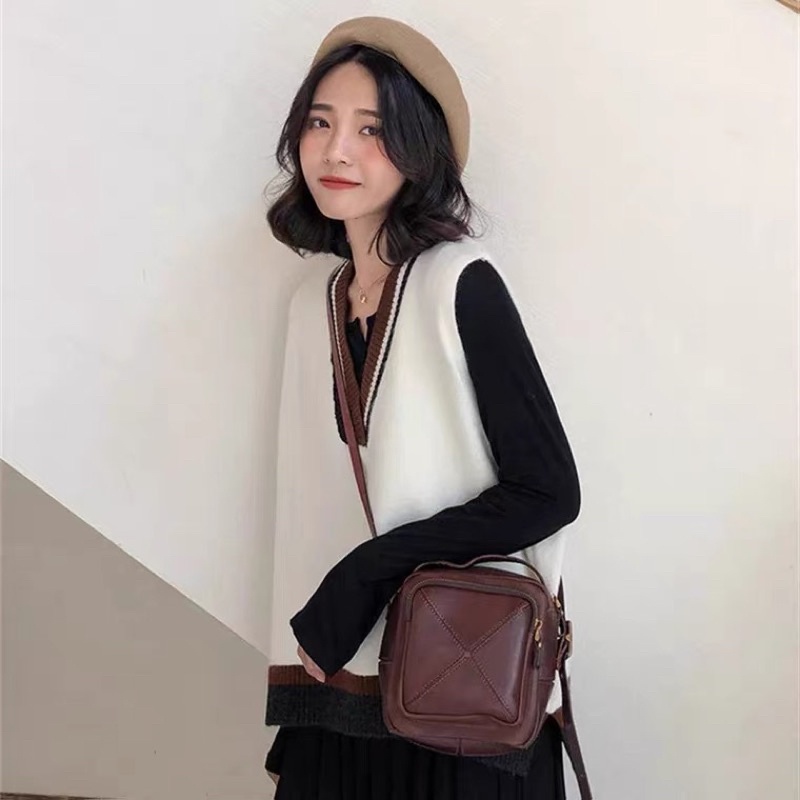 Áo Gile cổ tim basic phong cách Hàn siêu xinh