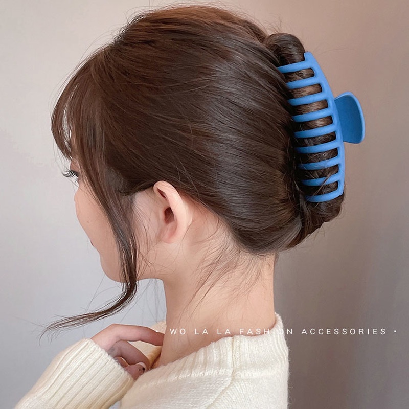 Kẹp Tóc Nữ Màu Xanh Dương Nhám Thời Trang