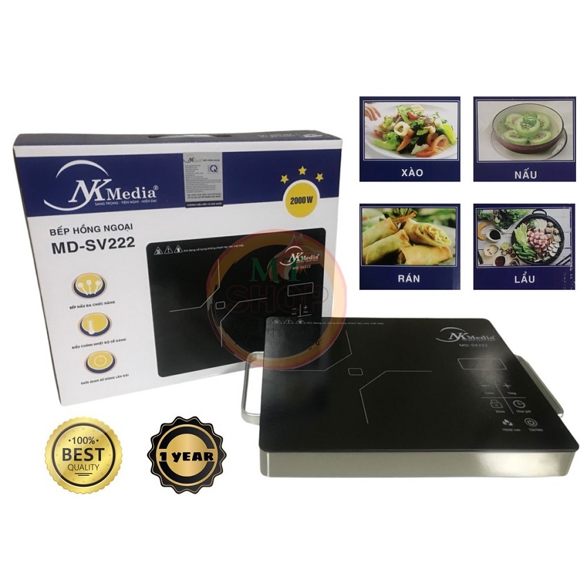 Bếp hồng ngoại 2000W NKMedia MD-SV222 điều khiển cảm ứng, không kén nồi chảo, bảo hành 12 tháng