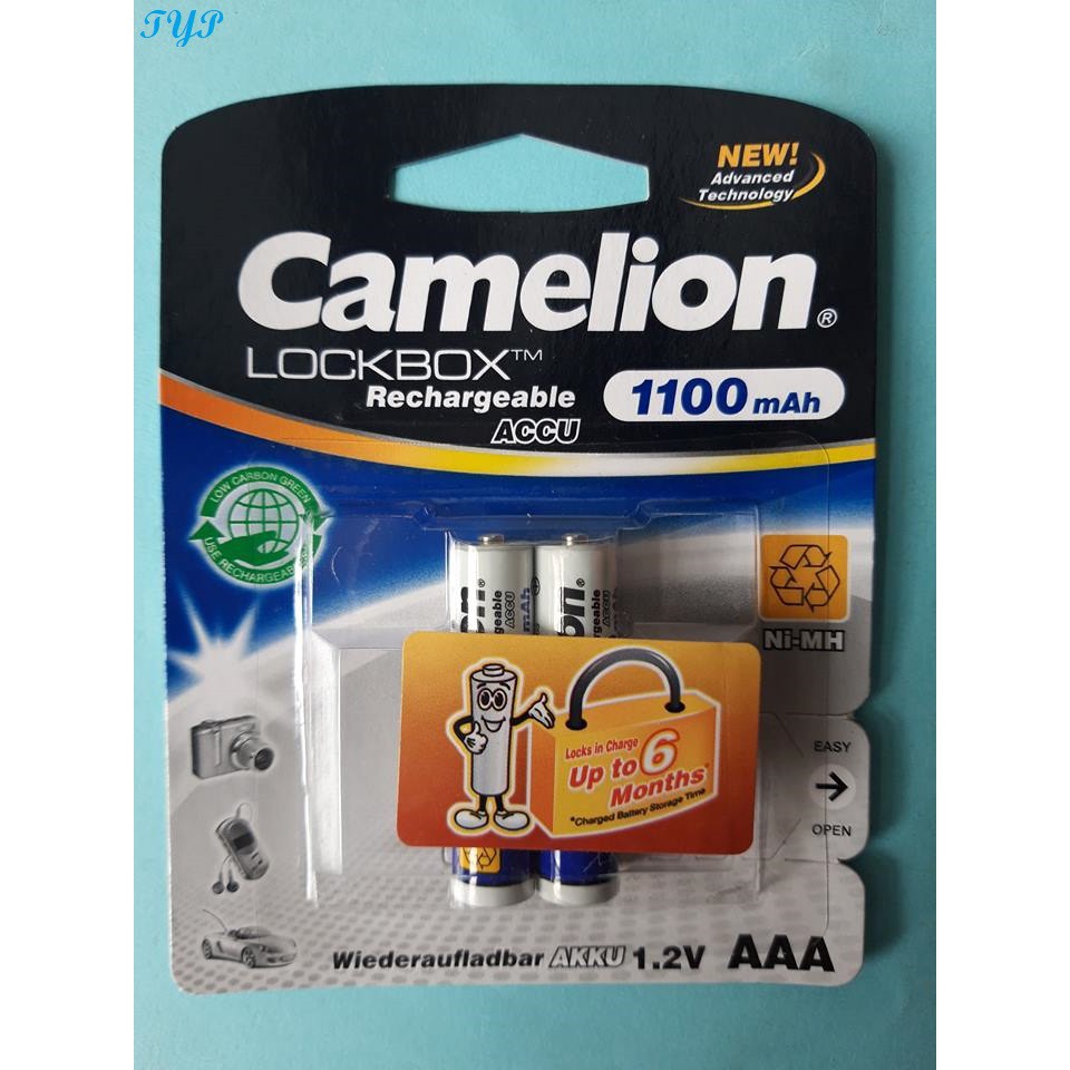 Pin sạc Camelion AAA 1100 trắng1.2V (1 vỉ /2 viên) , Pin Camelion, AAA, máy sạc, Pin