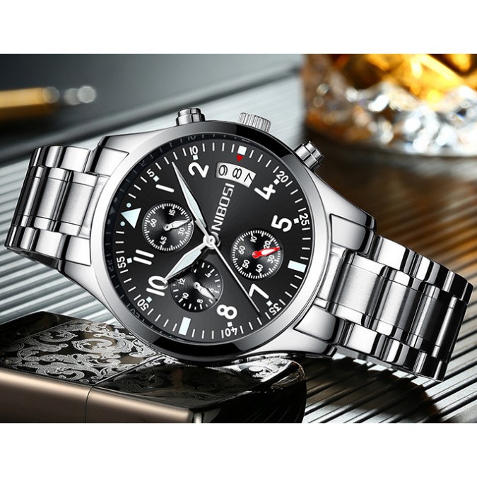 ĐỒNG HỒ NAM NIBOSI 2303 FULLBOX DÂY THÉP CAO CẤP - CHẠY FULL 6 KIM | BigBuy360 - bigbuy360.vn