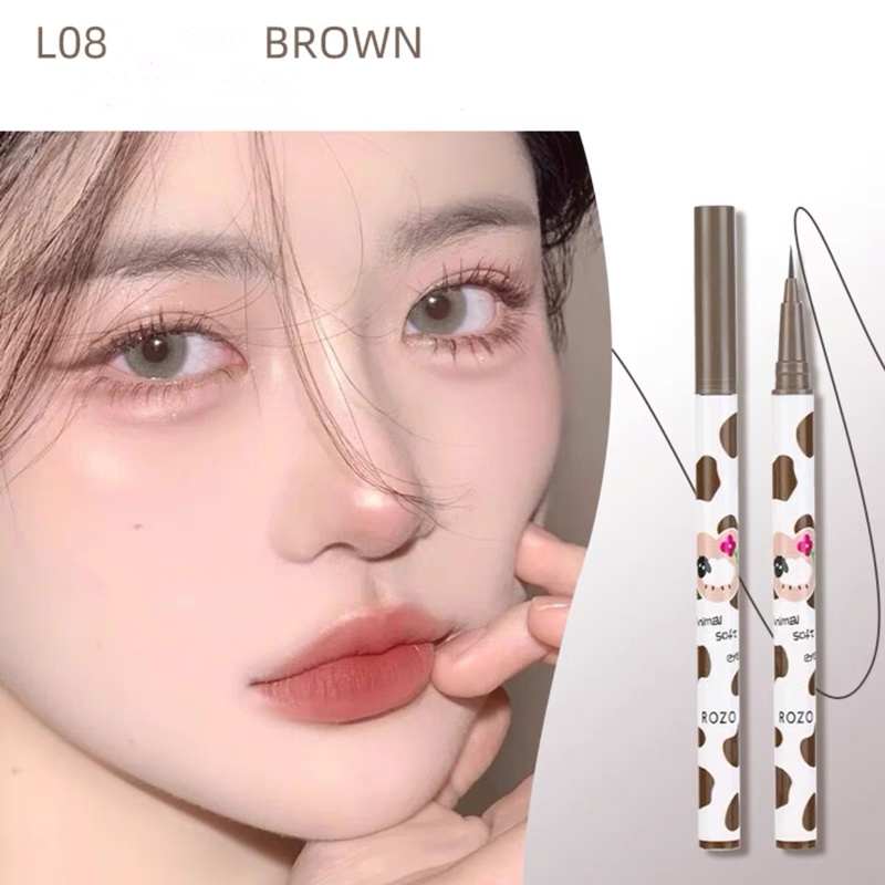 Bút Kẻ Mắt Rozo Dạng Lỏng Lâu Trôi Chống Thấm Nước Màu Sắc Tự Nhiên [FLORTTE cùng một đoạn]