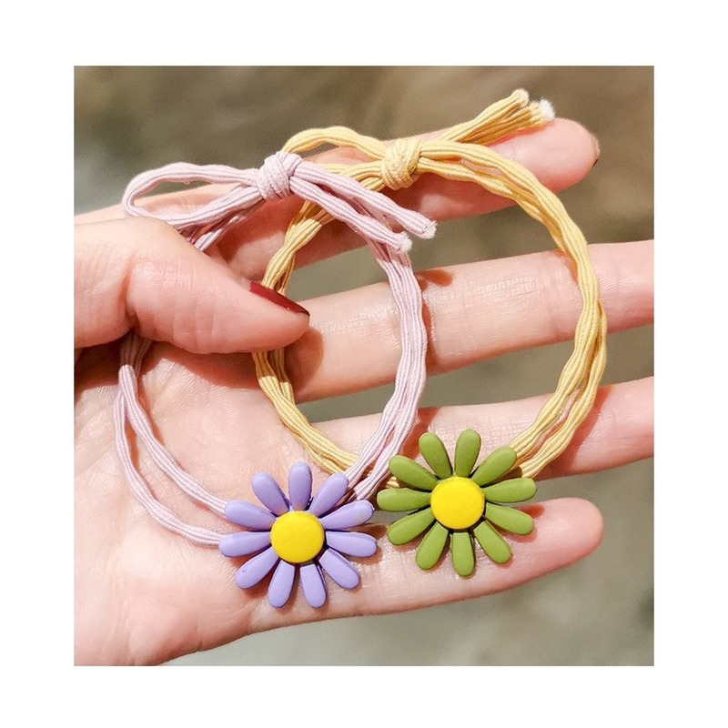 We Flower Dây buộc tóc gắn họa tiết hoa cúc nhiều màu sắc hợp thời trang cho nữ