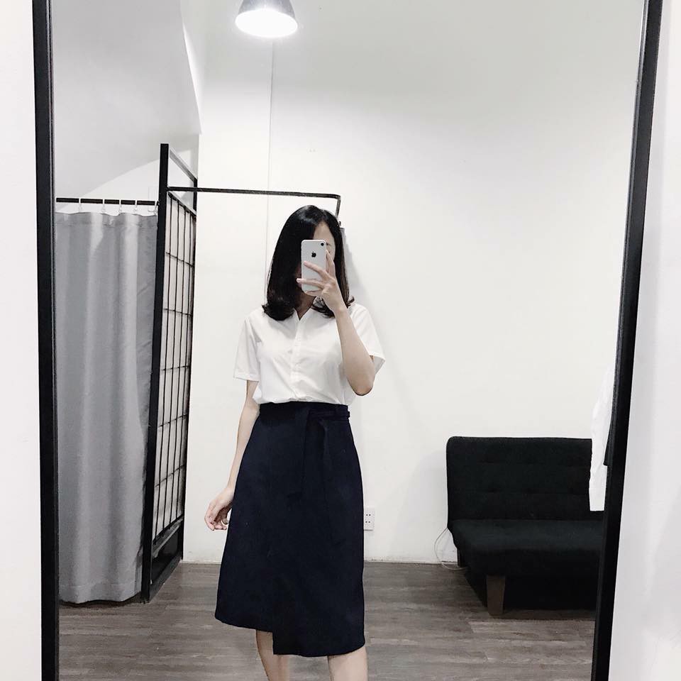 Chân váy công sở, chân váy vạt lệch che bụng cực đẹp | BigBuy360 - bigbuy360.vn