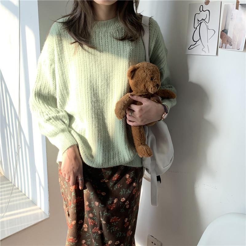 Áo len tay dài dáng rộng thời trang phong cách cho nữ