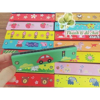 Kèn harmonica 16 lỗ cho bé hoa văn thú vị - Đồ chơi cảm thụ âm chạc
