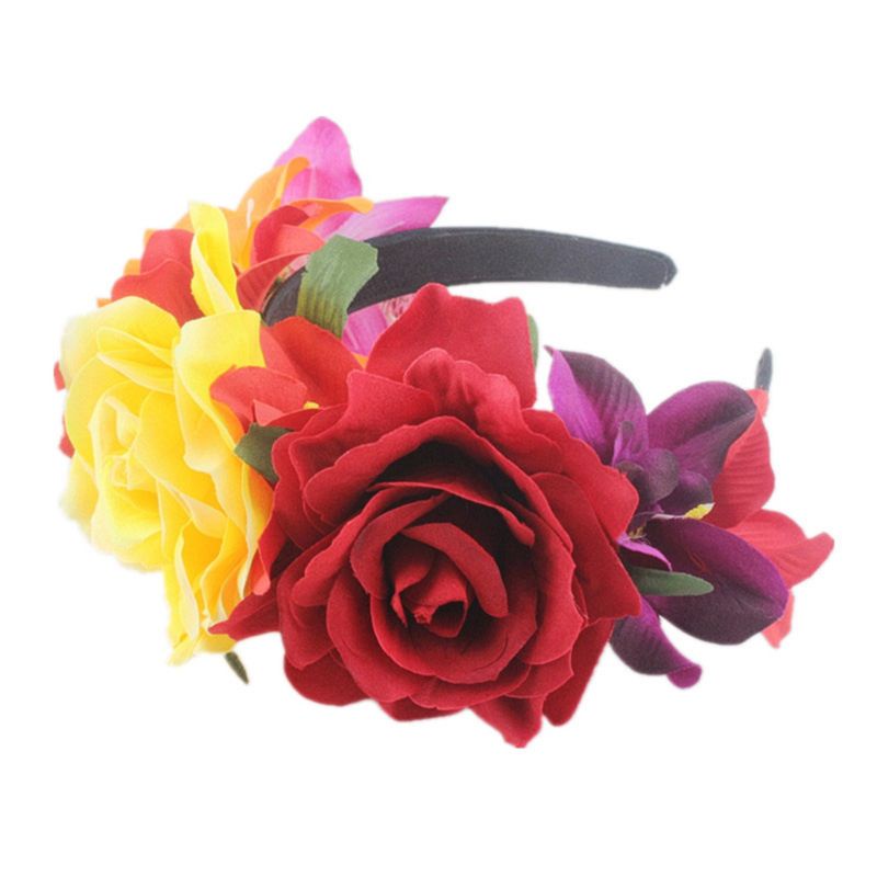 Flgo Băng Đô Hoa Hồng Nhân Tạo Màu Sắc Tương Phản Cho Nữ