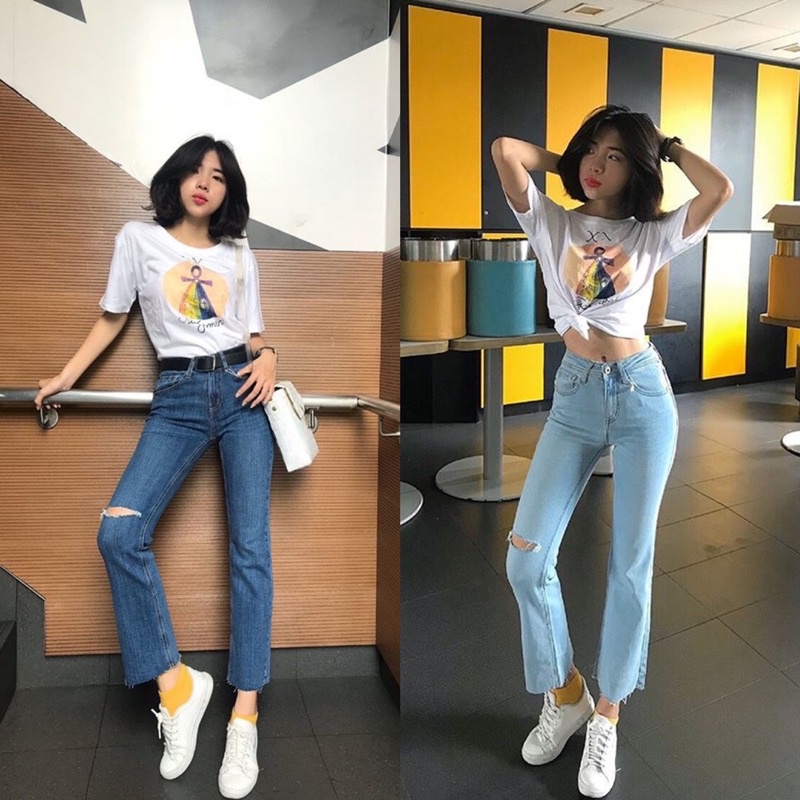 Quần Jean Loe 9 Tấc Form Lên bao Sang luun khách ơi
