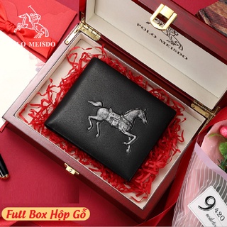 Ví da nam cao cấp polo meisdo da bò xịn 100% sang trọng phù hợp làm quà biếu tặng sinh nhật full hộp