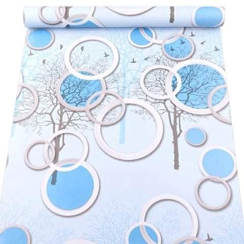 10M GIÁY DÁN TƯỜNG DECAL (có keo sẵn) MÃ Ô TRÒN XANH
