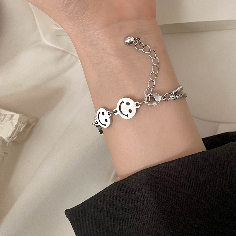 Vòng Tay Lucky Smile Chain Bracelet Fashion Unique Silver Link Party Bracelets for Women Female Jewelry Accessories | BigBuy360 - bigbuy360.vn