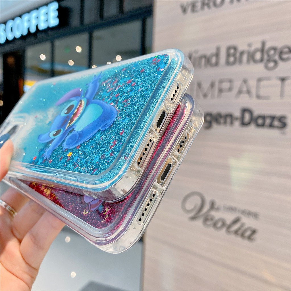 Disney Ốp Điện Thoại Kim Tuyến In Hoạt Hình stitch Cho iphone 15 11 12 13 14 pro max i14 xr 8plus