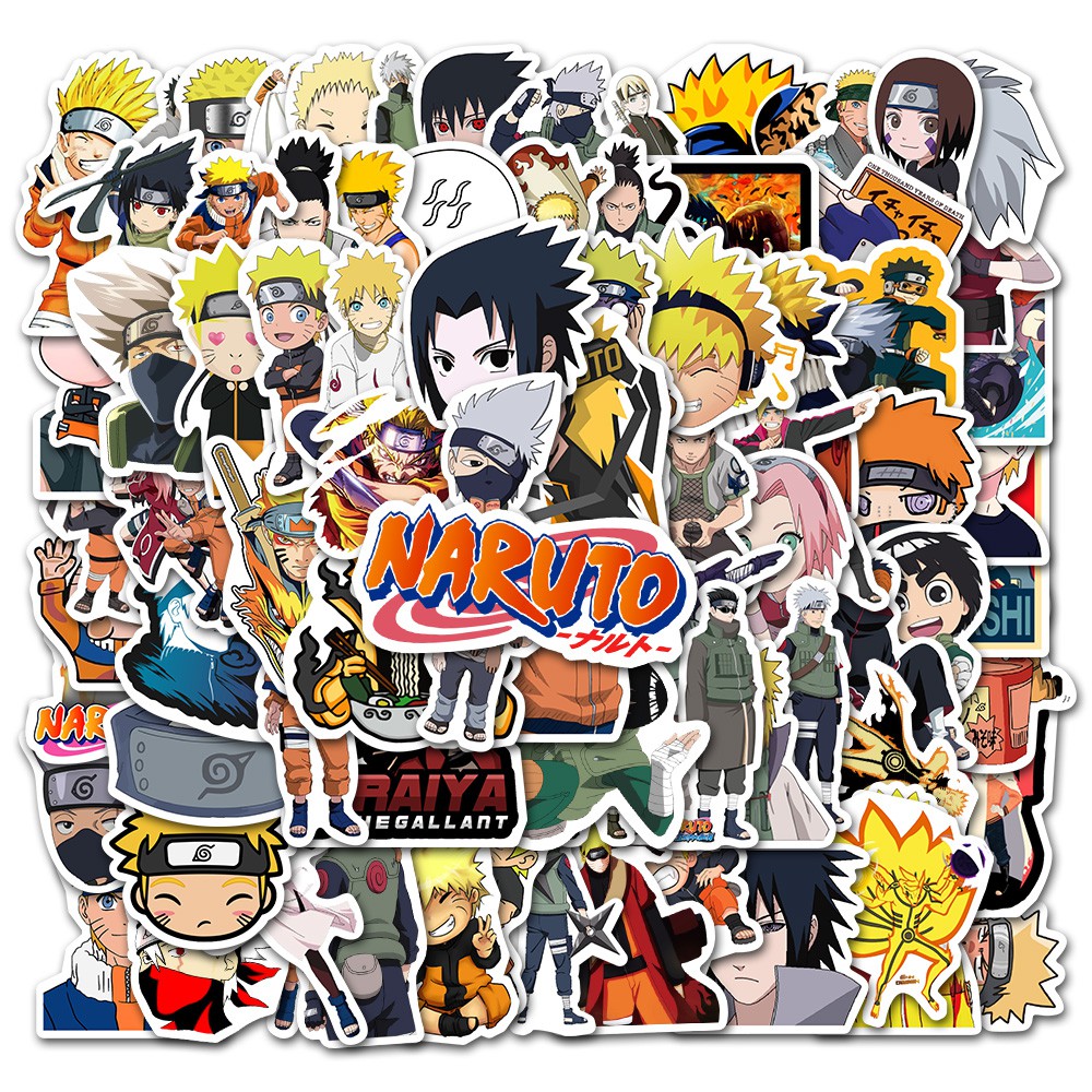 Set 100 Hình Dán Hoạt Hình Naruto Chống Thấm Nước Trang Trí Đa Năng