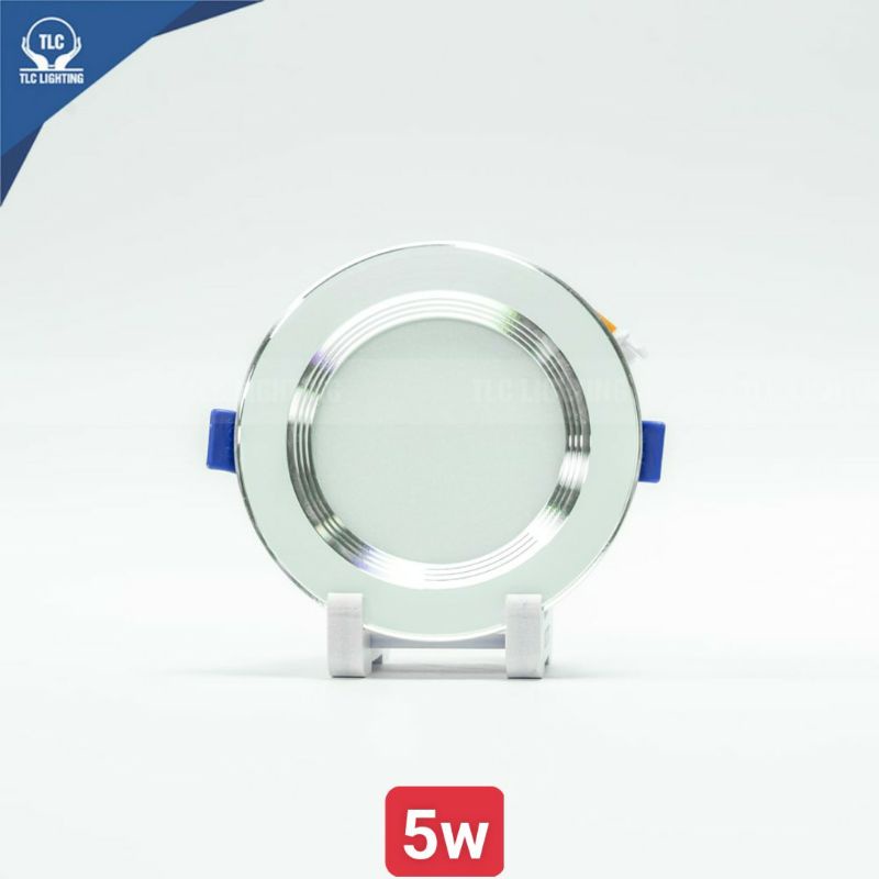 Đèn LED âm trần TLC chống chói đế mỏng 5W viền trắng