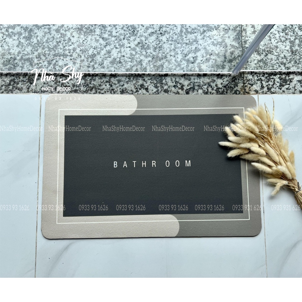 Thảm Lau Chân Silicon Siêu Thấm Cực Nhanh Mềm Mịn Chống Trơn Trượt An Toàn Cho Gia Đình