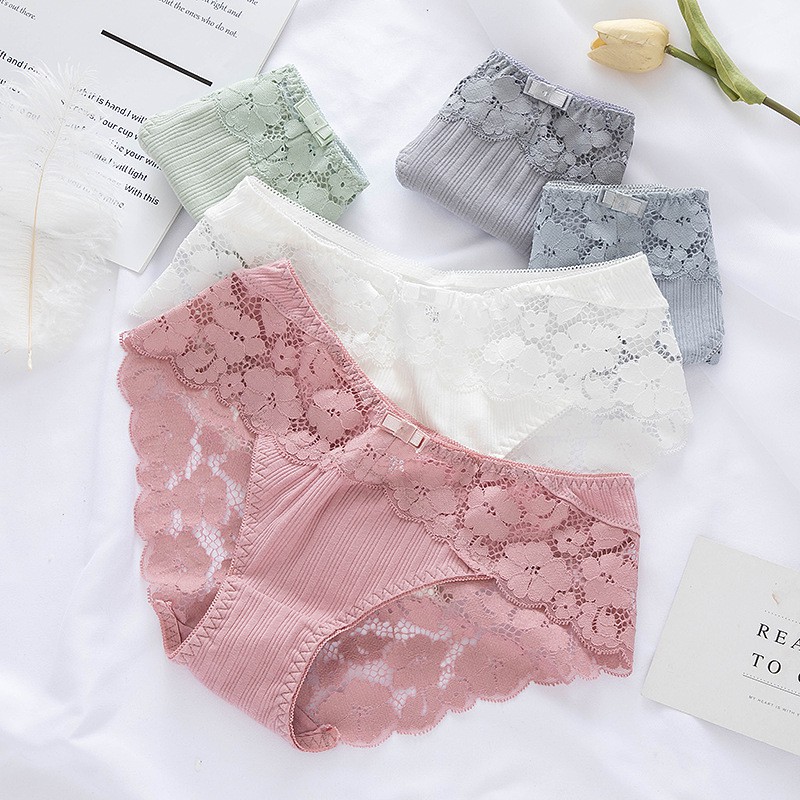 Quần lót nữ ren xuất Nhật mềm mại thoáng khí viền bèo sexy QLN014