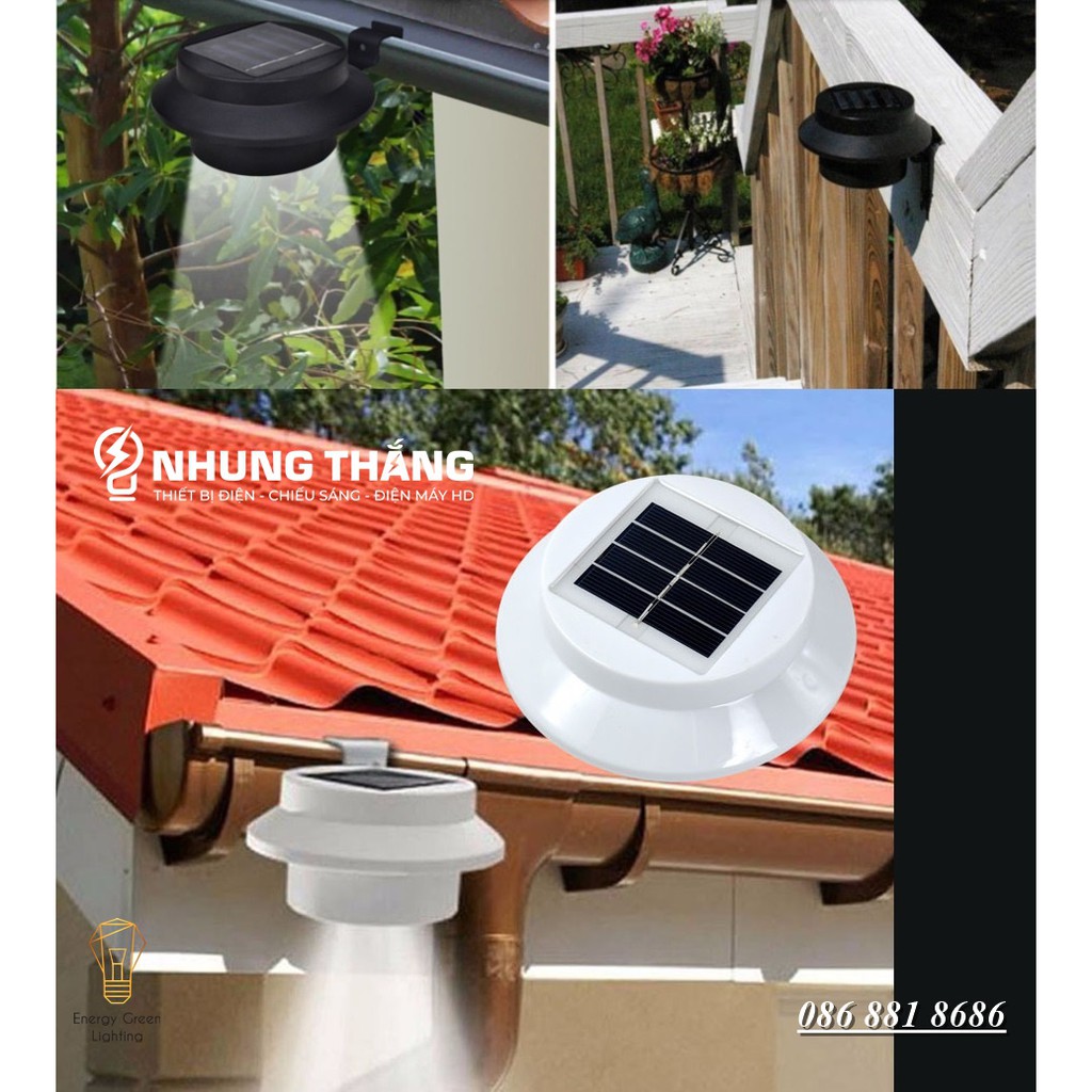 Đèn LED Gắn Tường Năng Lượng Mặt Trời MT-153 - 3 Mắt Led Chiếu Sáng Lối Đi - Chân Cầu Thang - Hàng Rào - Hành Lang