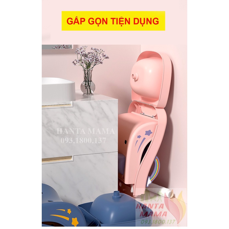 Ghế gội đầu cho bé size lớn bệ gội đầu gấp gọn có tay vịn nấc điều chỉnh