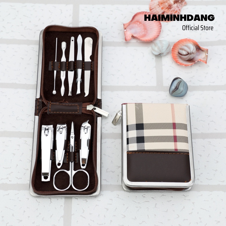 Bộ bấm móng tay, chăm sóc móng 9 món bao da sang trọng