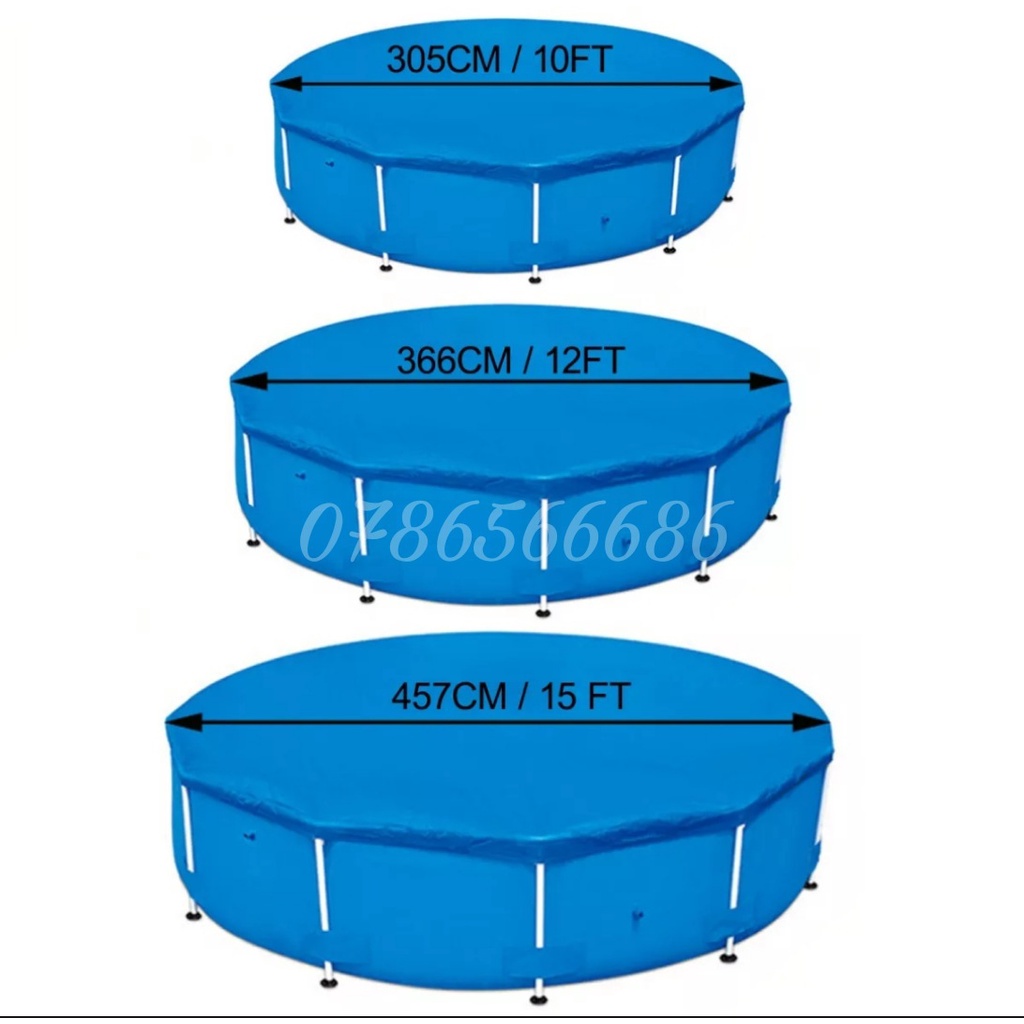 Bạt che hồ bơi tròn ĐK3m05 Bạt phủ bể bơi khung kim loại Bể bơi gia đình bể bơi phao vệ sinh hồ bơi