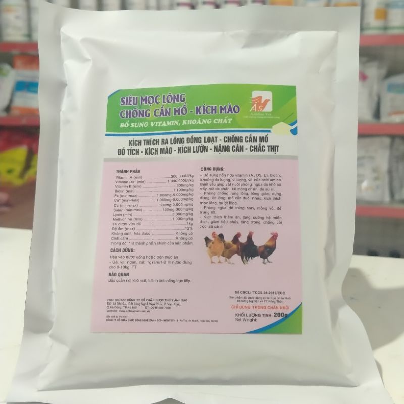 200g Siêu Mọc Lông- Đẹp Mã- chống còi cọc, cắt mổ nhau